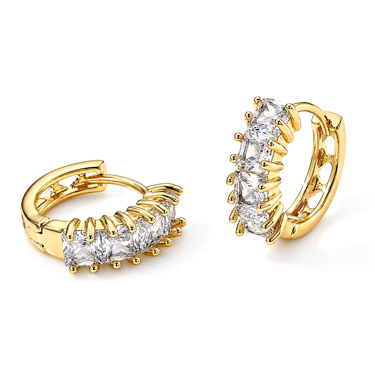 Simulated Diamond Earrings in Silvertone