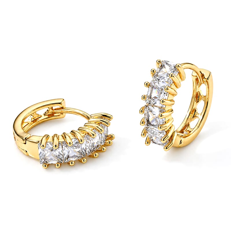 Simulated Diamond Earrings in Silvertone