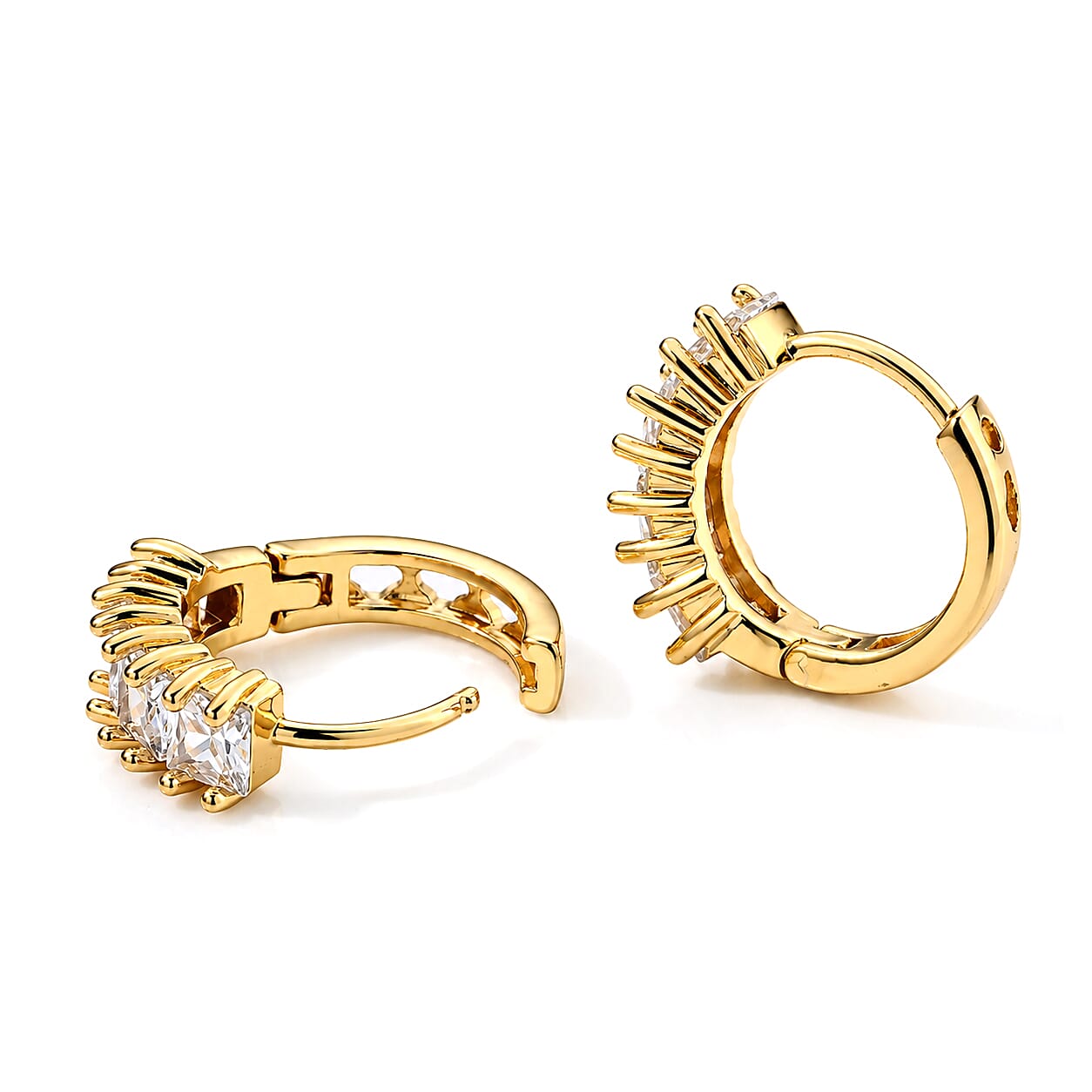 Simulated Diamond Earrings in Silvertone
