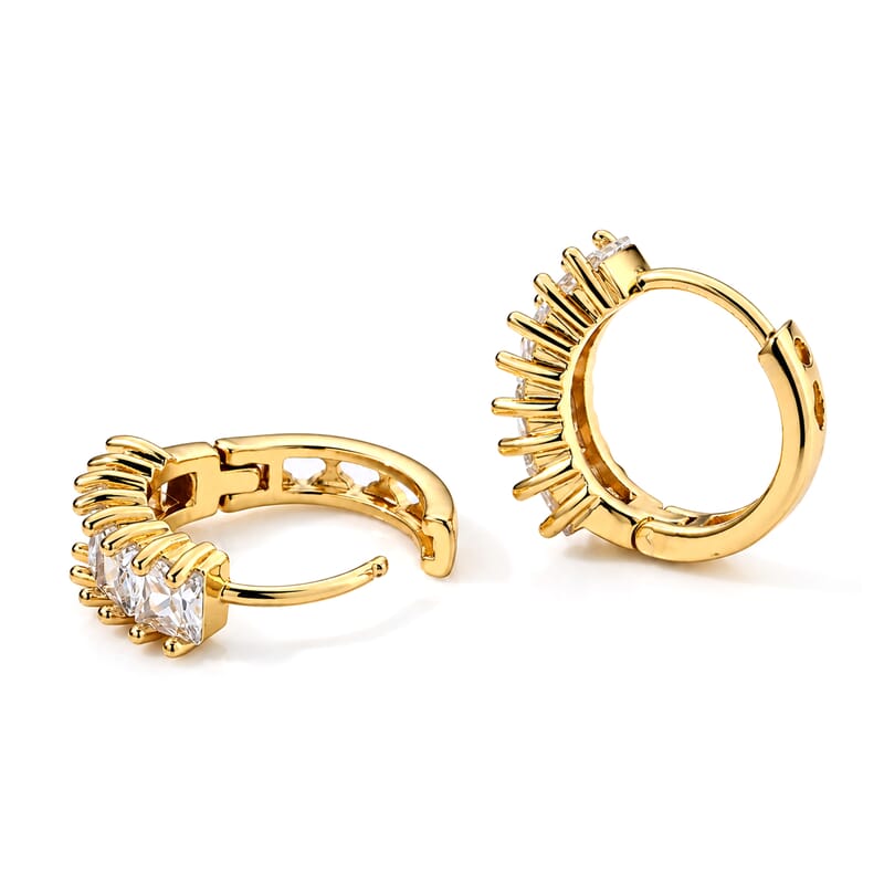 Simulated Diamond Earrings in Silvertone