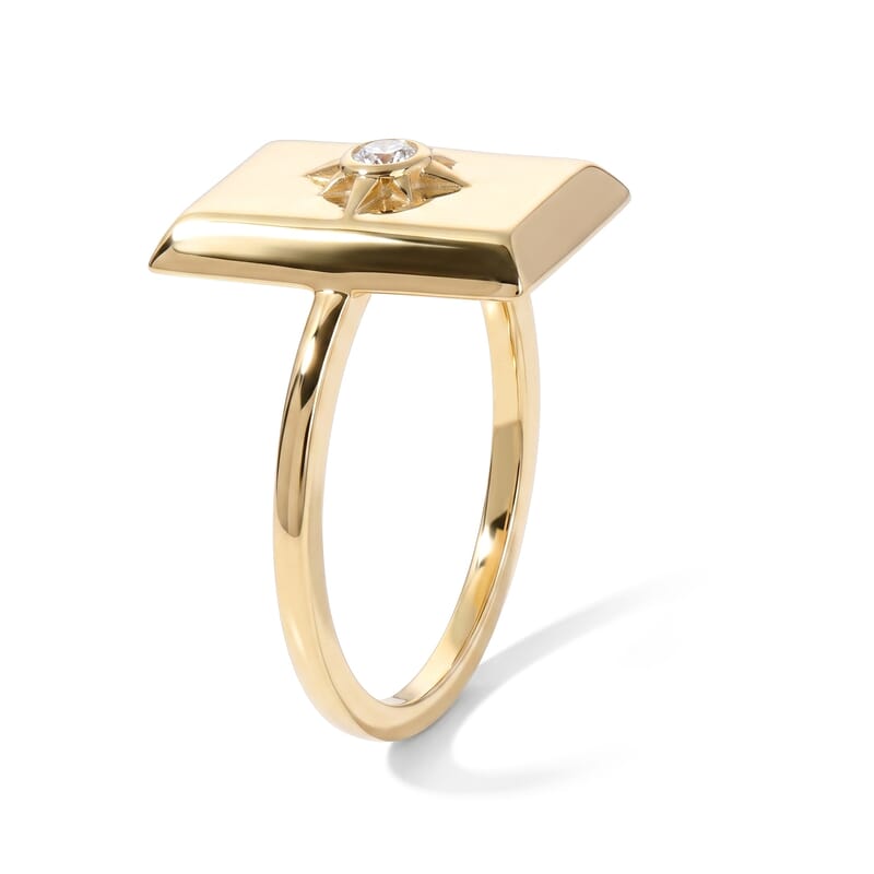 D'Joy White Diamond Assent Fancy Ring in 18K YG Over Sterling Silver (Size 6.0)