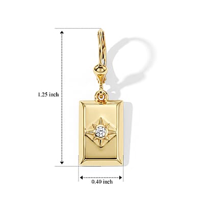 D'Joy Diamond Assent Fancy Earrings in 18K Yellow Gold Over Sterling Silver