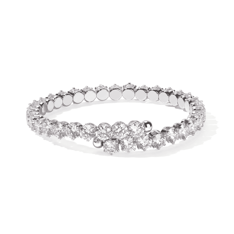 Simulated Diamond Bracelet in Silvertone (7.50In) 15.2ctw