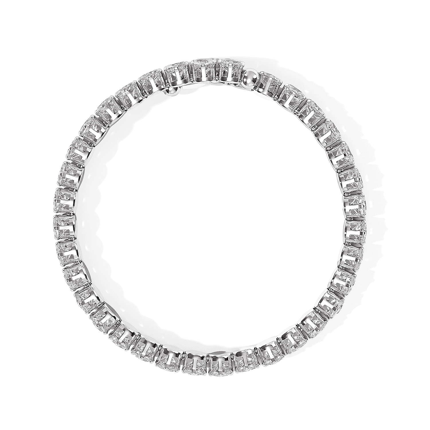 Simulated Diamond Bracelet in Silvertone (7.50In) 15.2ctw