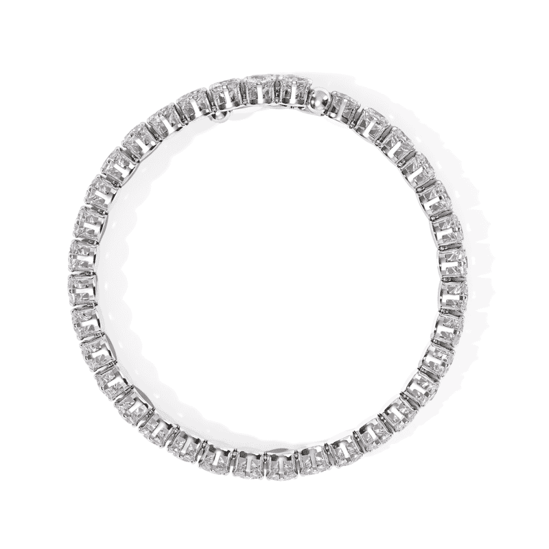 Simulated Diamond Bracelet in Silvertone (7.50In) 15.2ctw