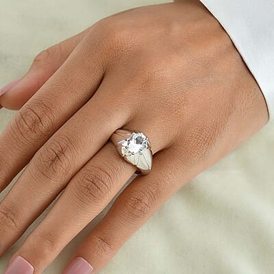 EverTrue Petalite 1.60 ctw Solitaire Ring in Platinum Bond (Size 10.0)