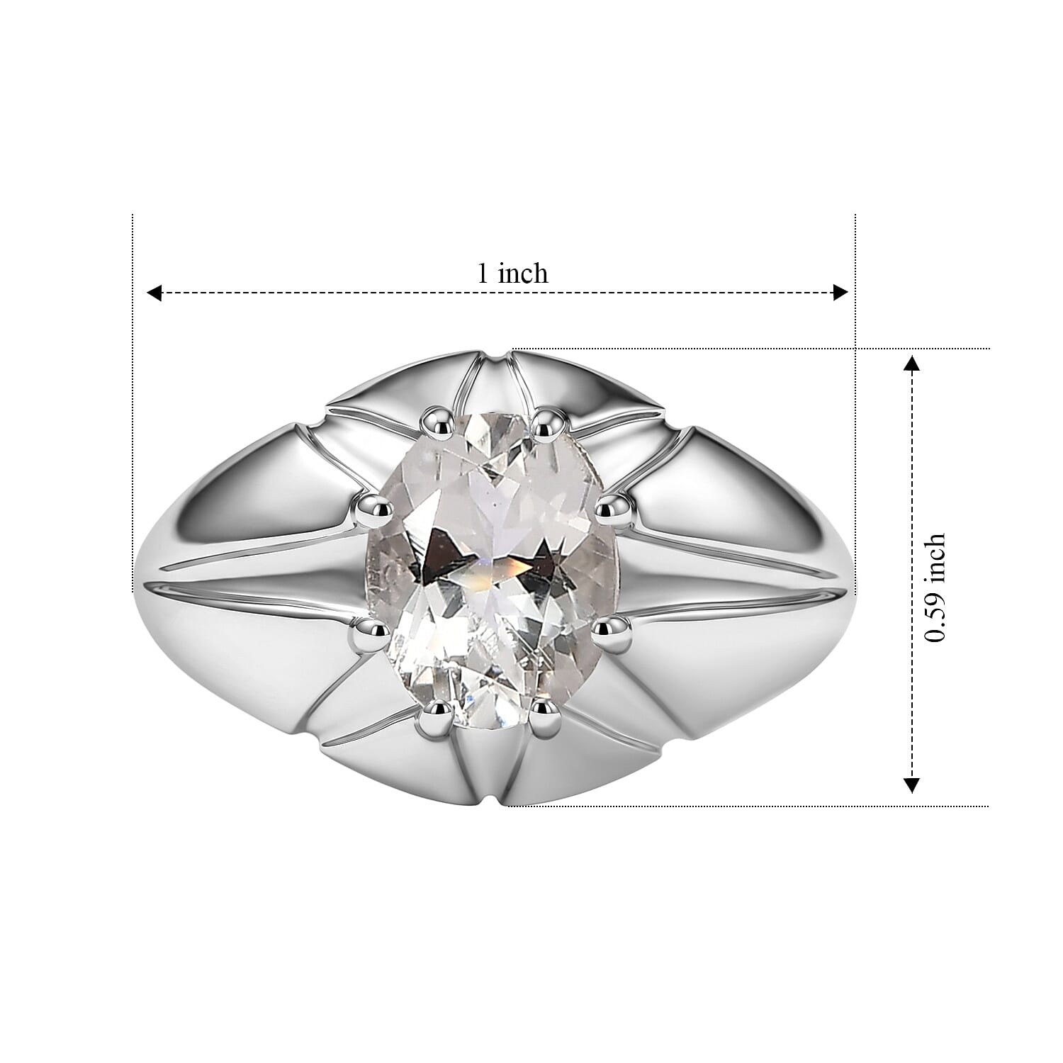 EverTrue Petalite 1.60 ctw Solitaire Ring in Platinum Bond (Size 10.0)