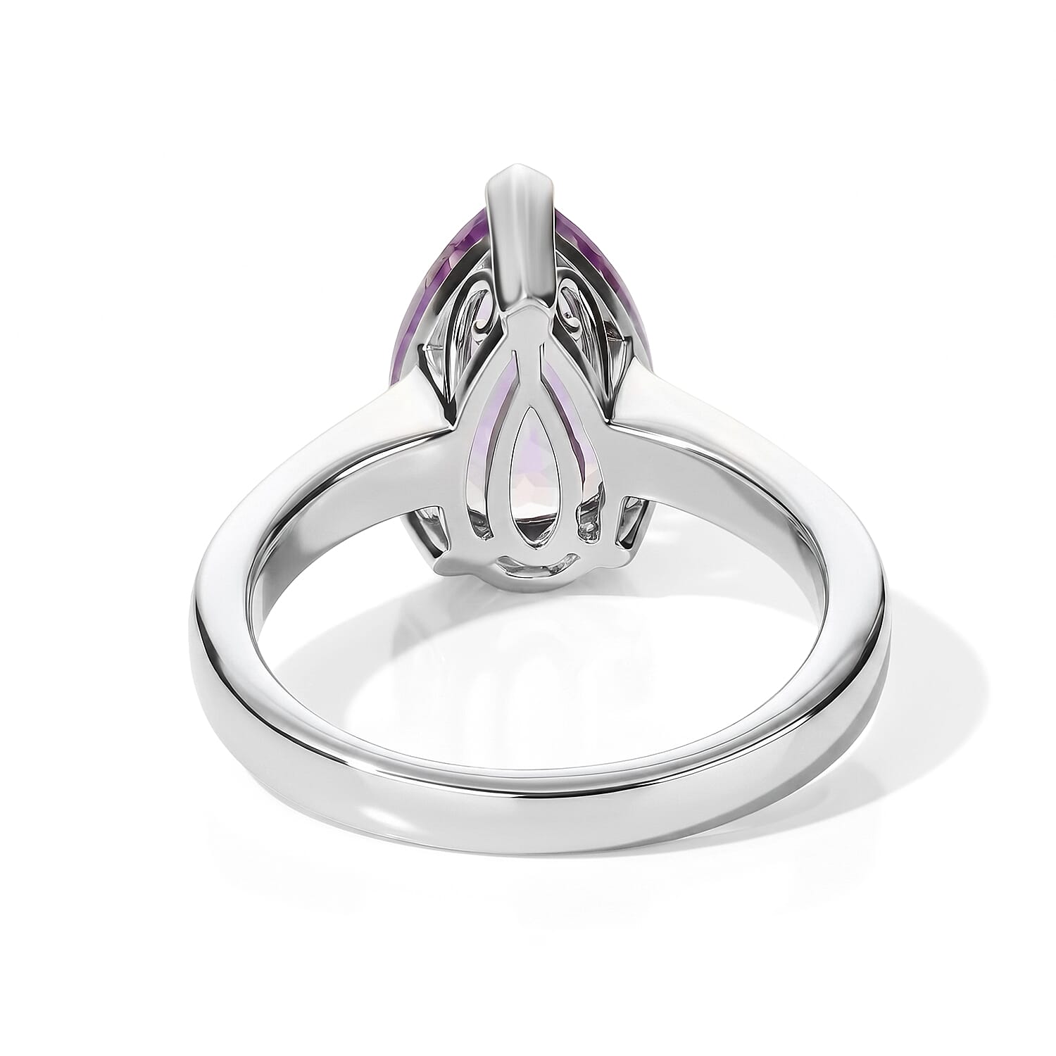 D'Joy Rose De France Amethyst 2.70 ctw Solitaire Ring in Rhodium Over Sterling Silver (Size 7.0)