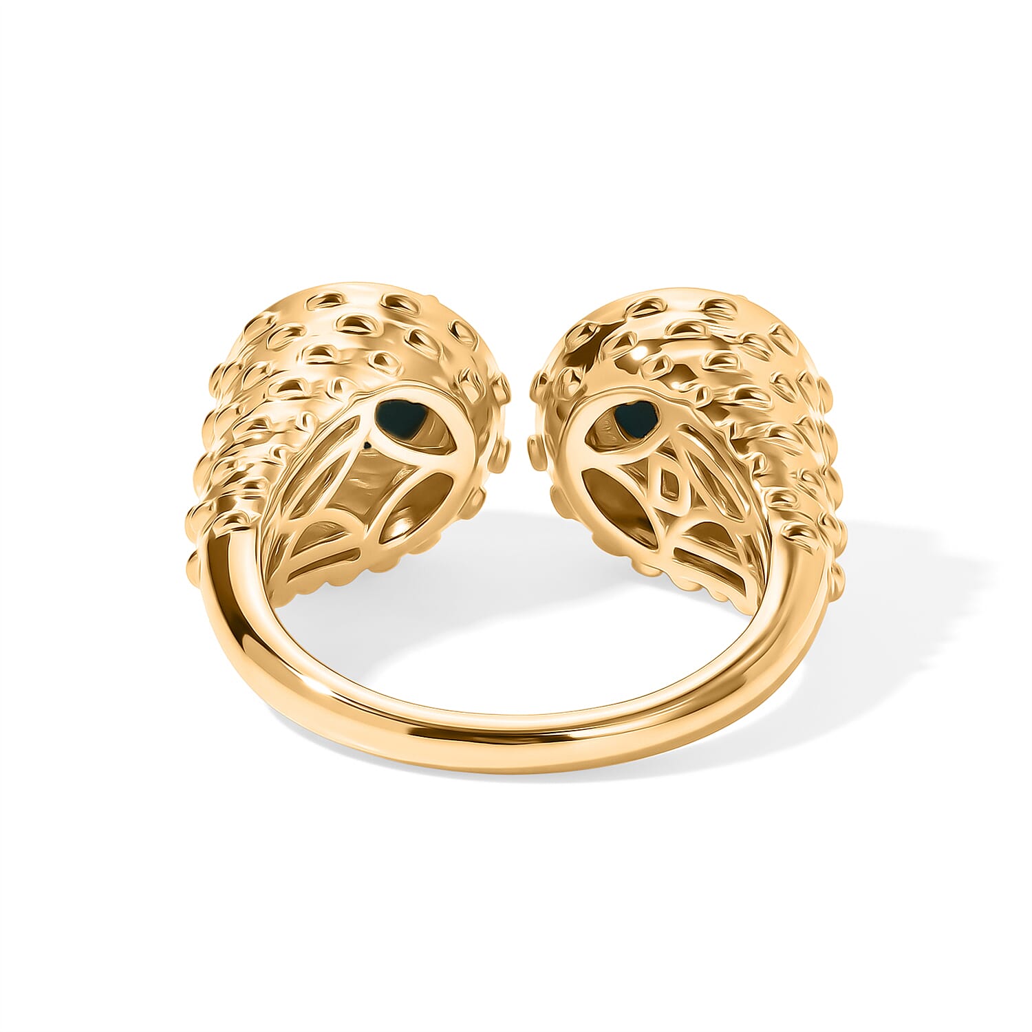 D'Joy Passport to Turkey Sleeping Beauty Turquoise 2.00 ctw Fancy Ring in 18K Vermeil Yellow Gold Over Sterling Silver (Size 6.0)