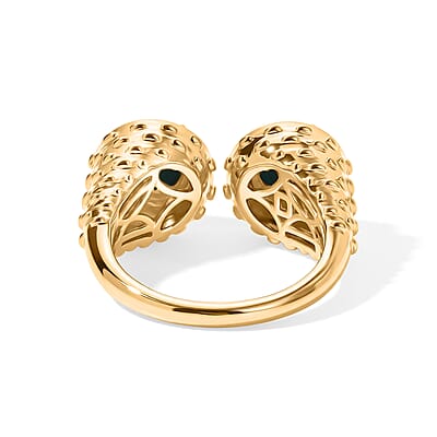 D'Joy Passport to Turkey Sleeping Beauty Turquoise 2.00 ctw Fancy Ring in 18K Vermeil Yellow Gold Over Sterling Silver (Size 6.0)