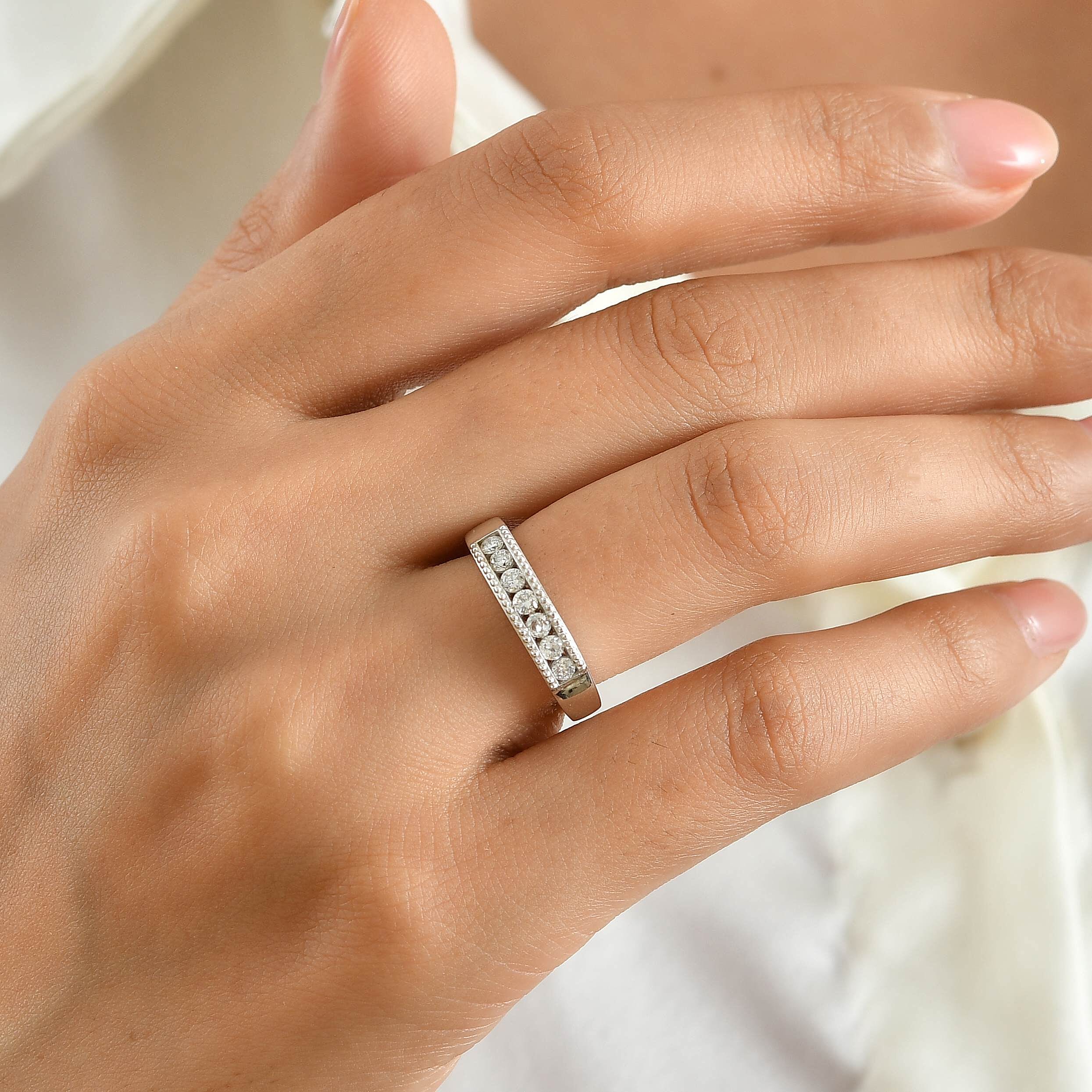 EverTrue Lab Grown Diamond I3 0.40 ctw Band Ring in Platinum Bond (Size 5.0)