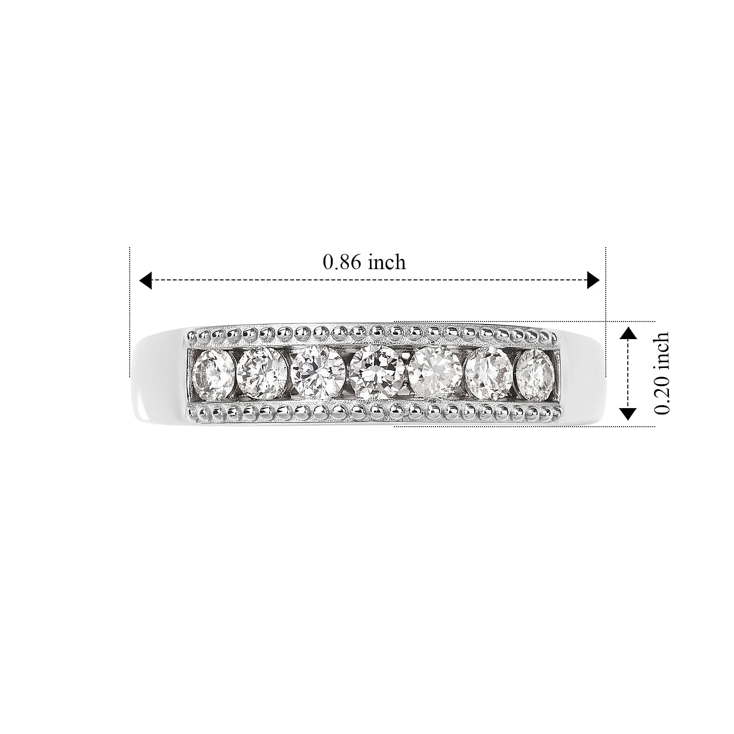 EverTrue Lab Grown Diamond I3 0.40 ctw Band Ring in Platinum Bond (Size 5.0)