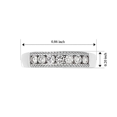 EverTrue Lab Grown Diamond I3 0.40 ctw Band Ring in Platinum Bond (Size 5.0)