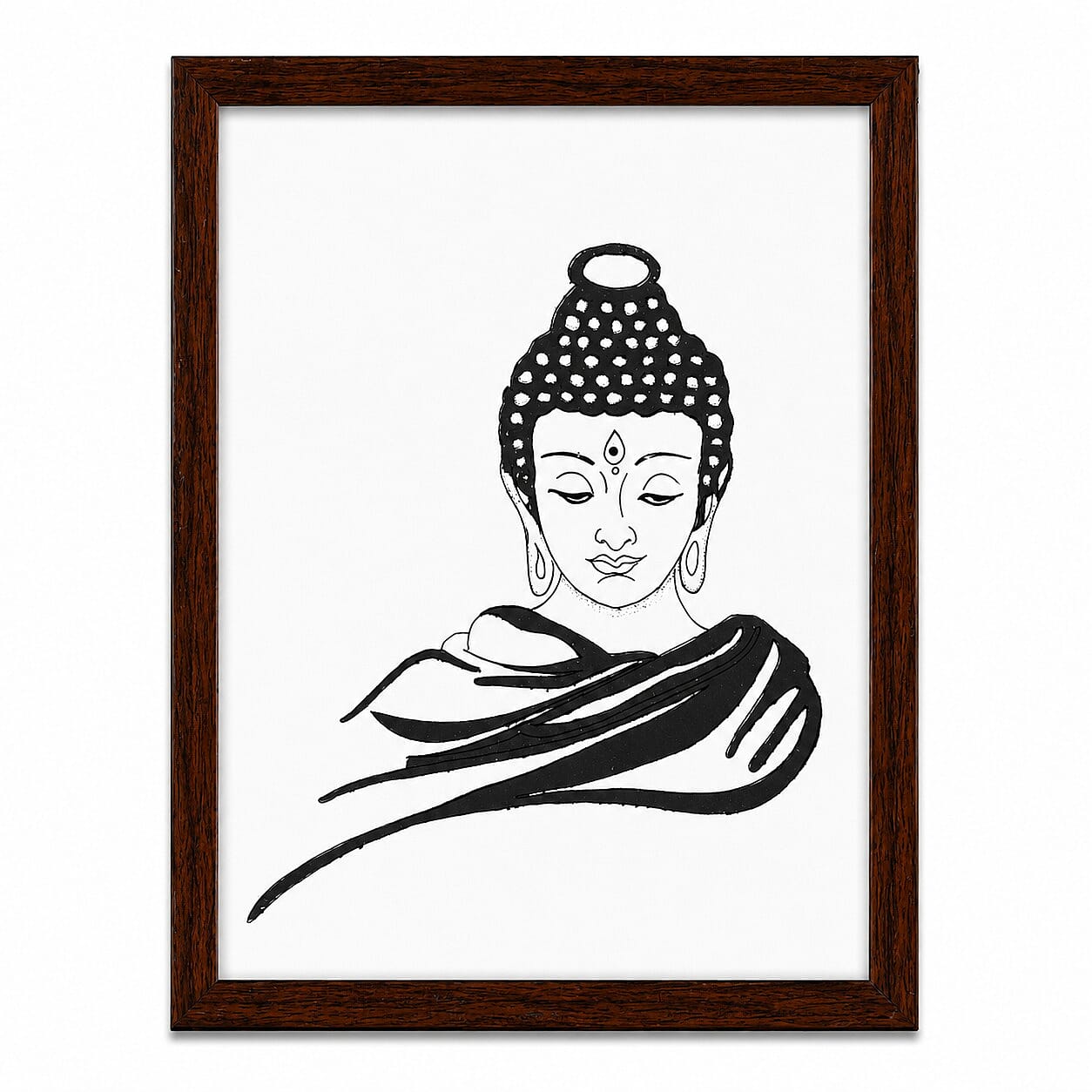 Handcrafted Black Gemstone Buddha Wall Painting