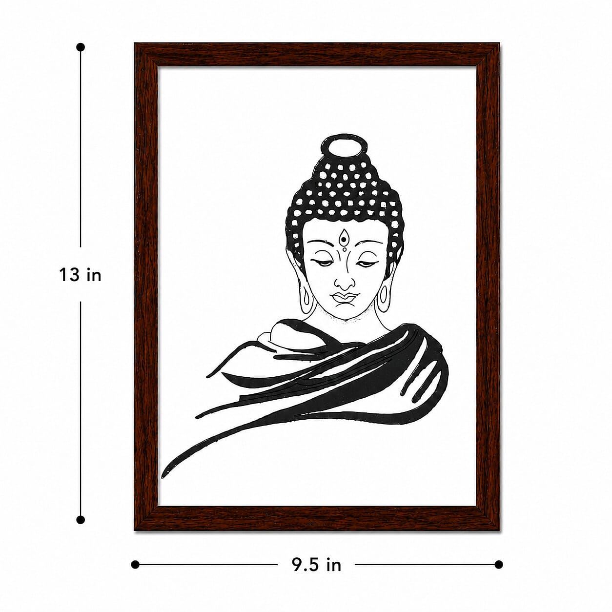 Handcrafted Black Gemstone Buddha Wall Painting