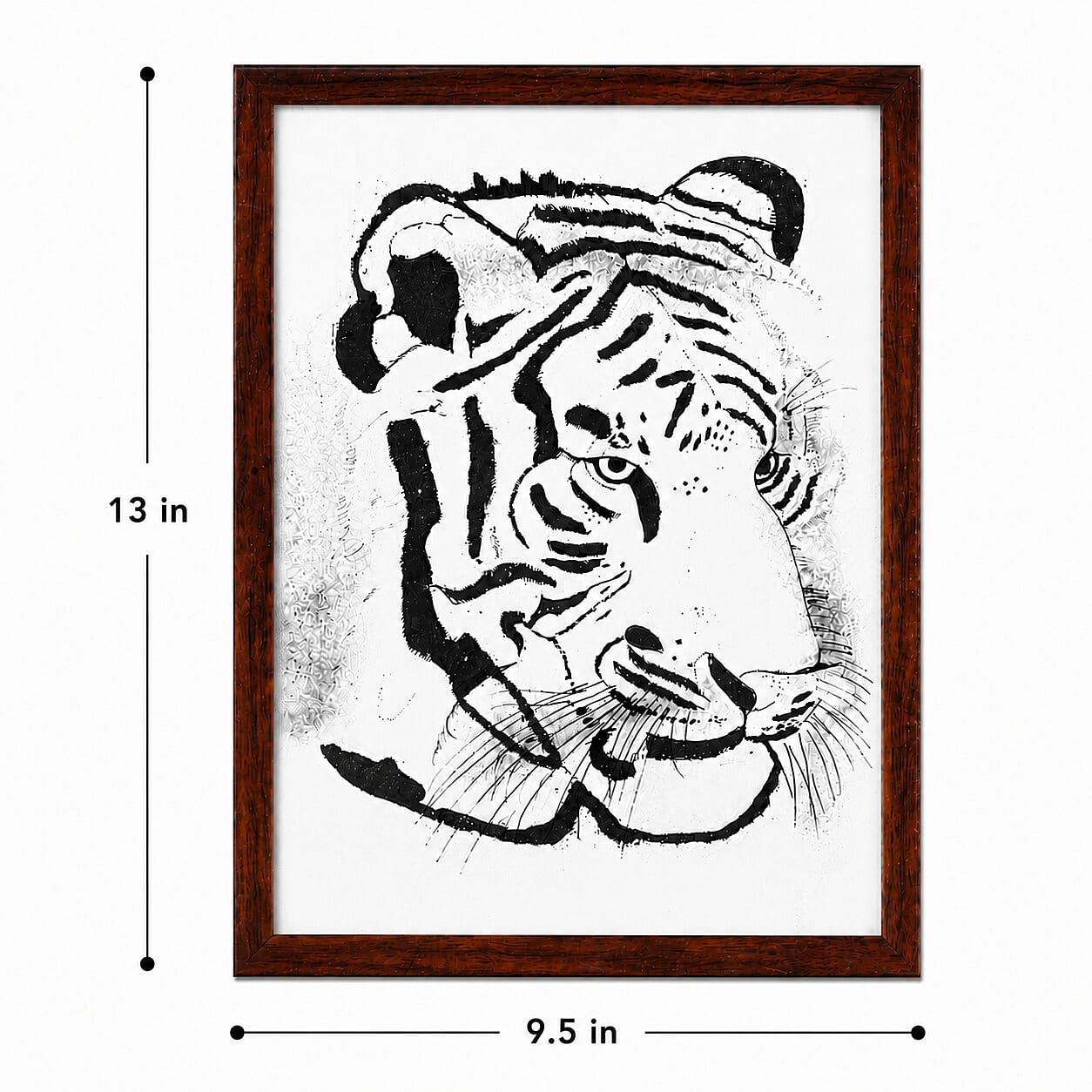 Handcrafted Black Gemstone Tiger Wall Painting