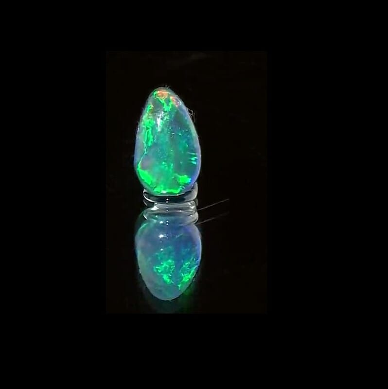 AAAA Natural Australian Black Ridge Opal (Pear Free Size) 0.50 ctw