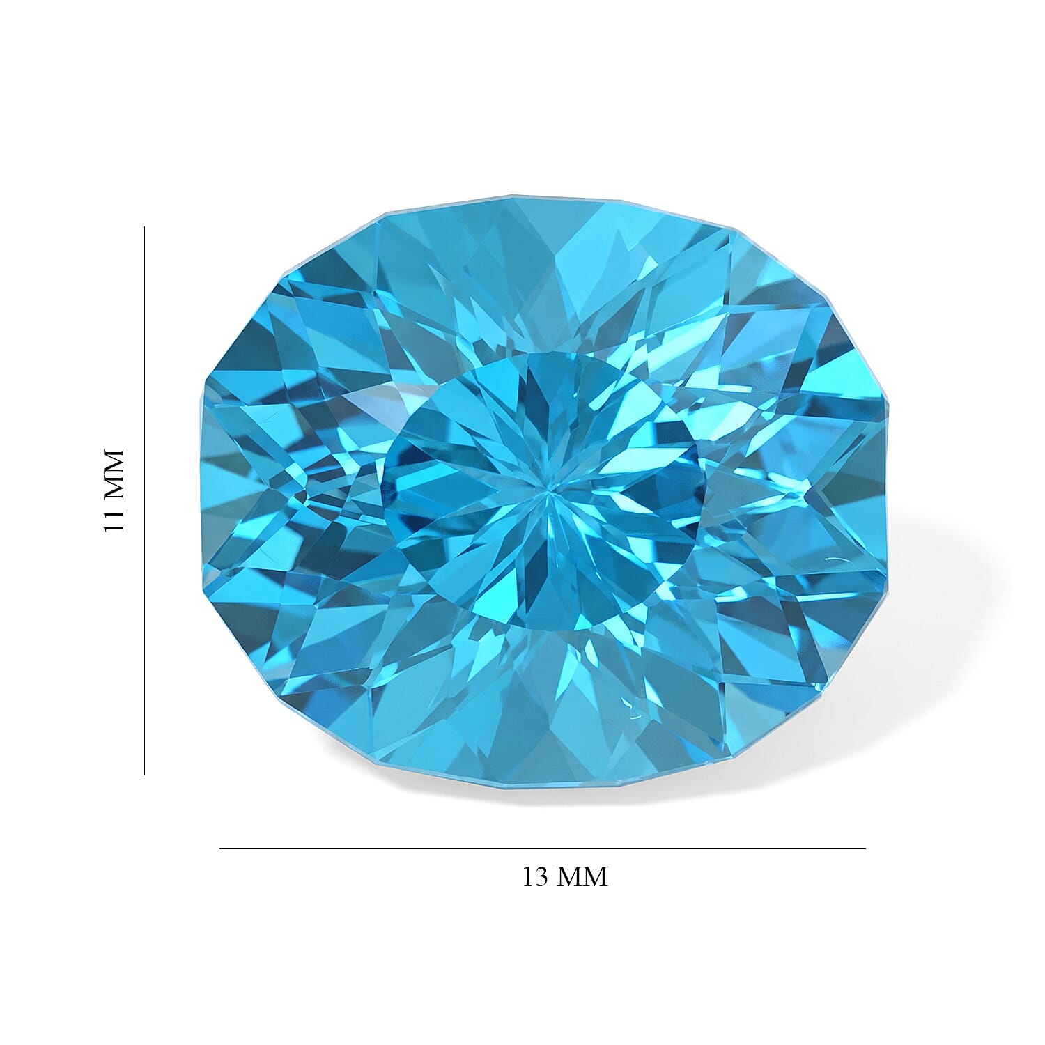 Lions Eye Cut AAAA Swiss Blue Topaz (Oval) 6.00 ctw