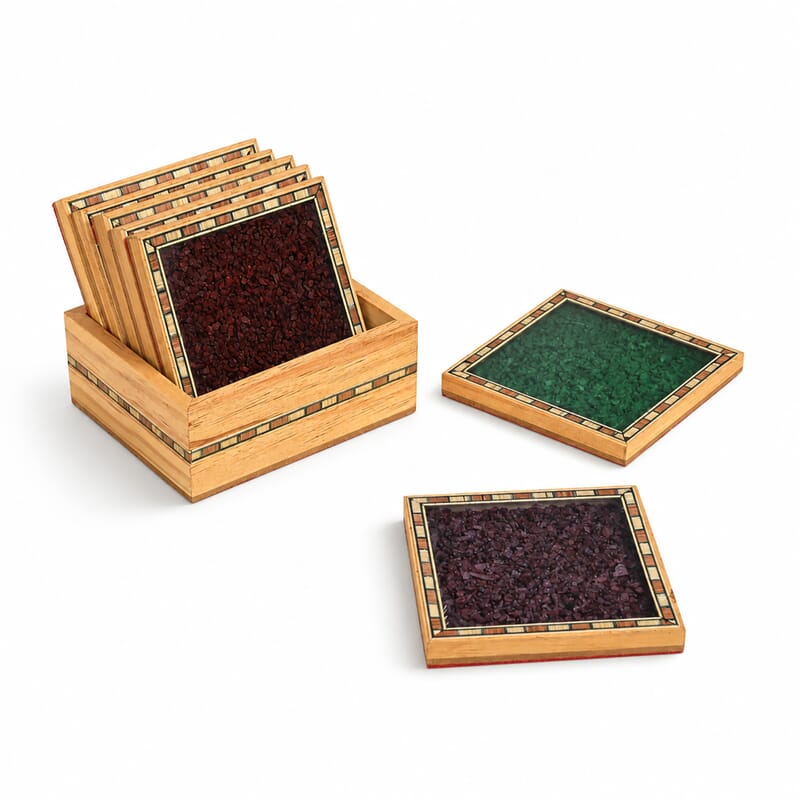 Handmade Set of 5 Wooden Coasters