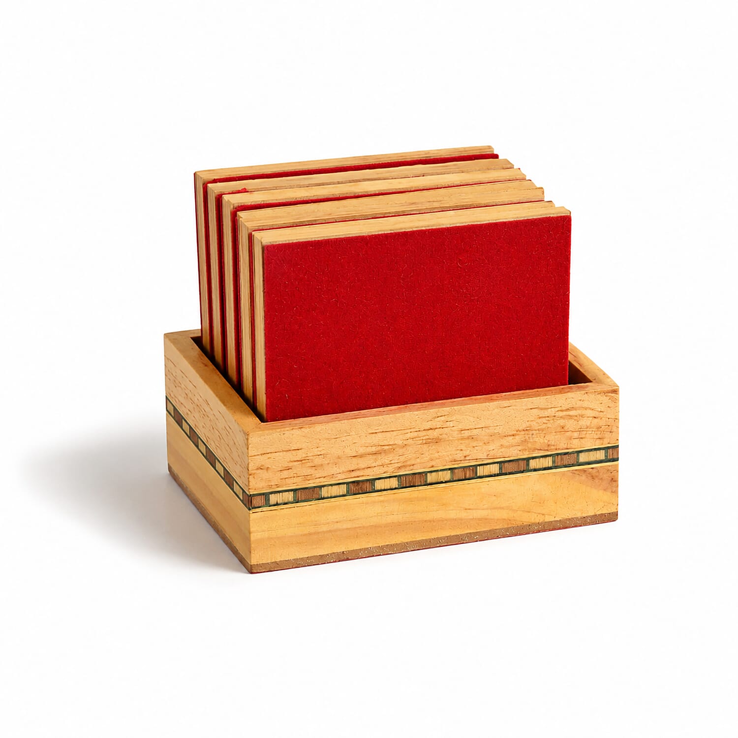 Handmade Set of 5 Wooden Coasters