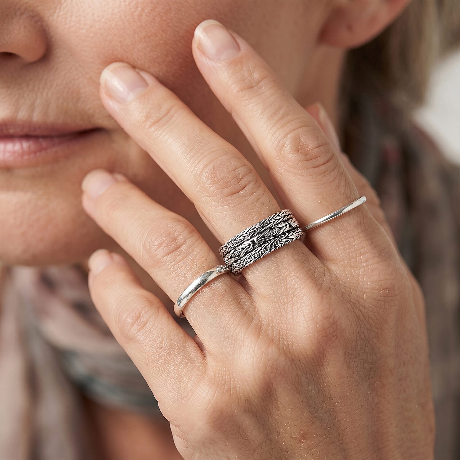 D'Joy Bali Legacy Tulang Naga with Borobudur Ring in Sterling Silver (Size 5.0) 6.70 Grams