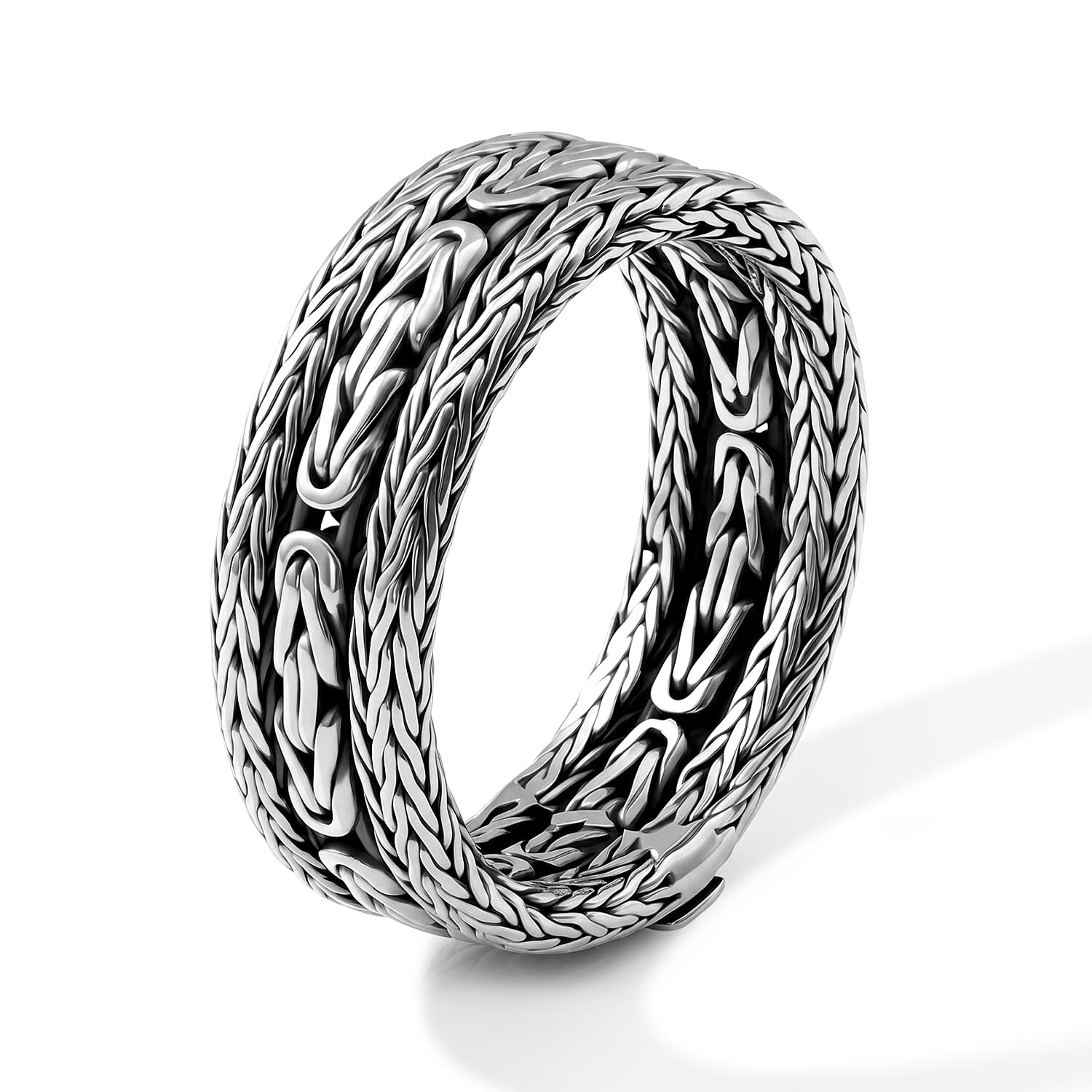 D'Joy Bali Legacy Tulang Naga with Borobudur Ring in Sterling Silver (Size 5.0) 6.70 Grams