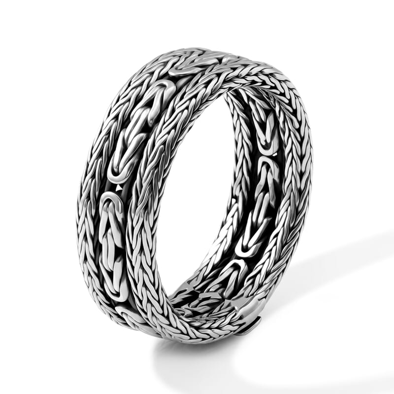 D'Joy Bali Legacy Tulang Naga with Borobudur Ring in Sterling Silver (Size 5.0) 6.70 Grams
