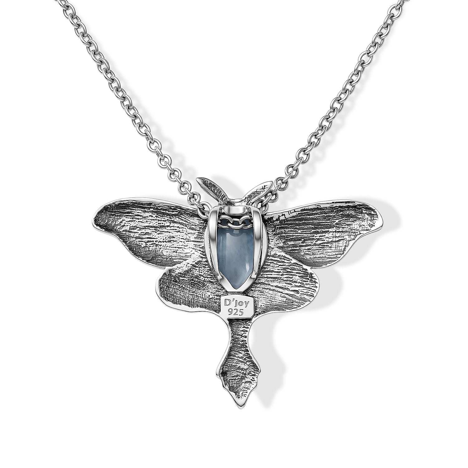 D'Joy Bali Legacy Larimar 4.60 ctw Butterfly Pendant without Chain in Sterling Silver
