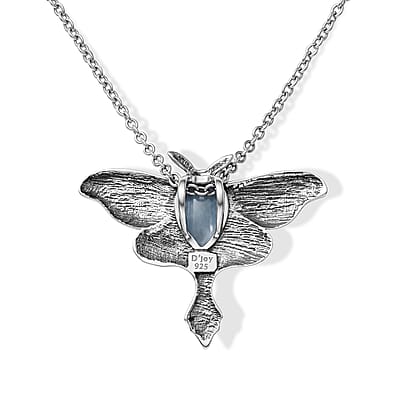 D'Joy Bali Legacy Larimar 4.60 ctw Butterfly Pendant without Chain in Sterling Silver