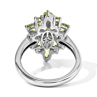 EverTrue Hebei Peridot 3.40 ctw Ring in Platinum Bond (Size 5.0)