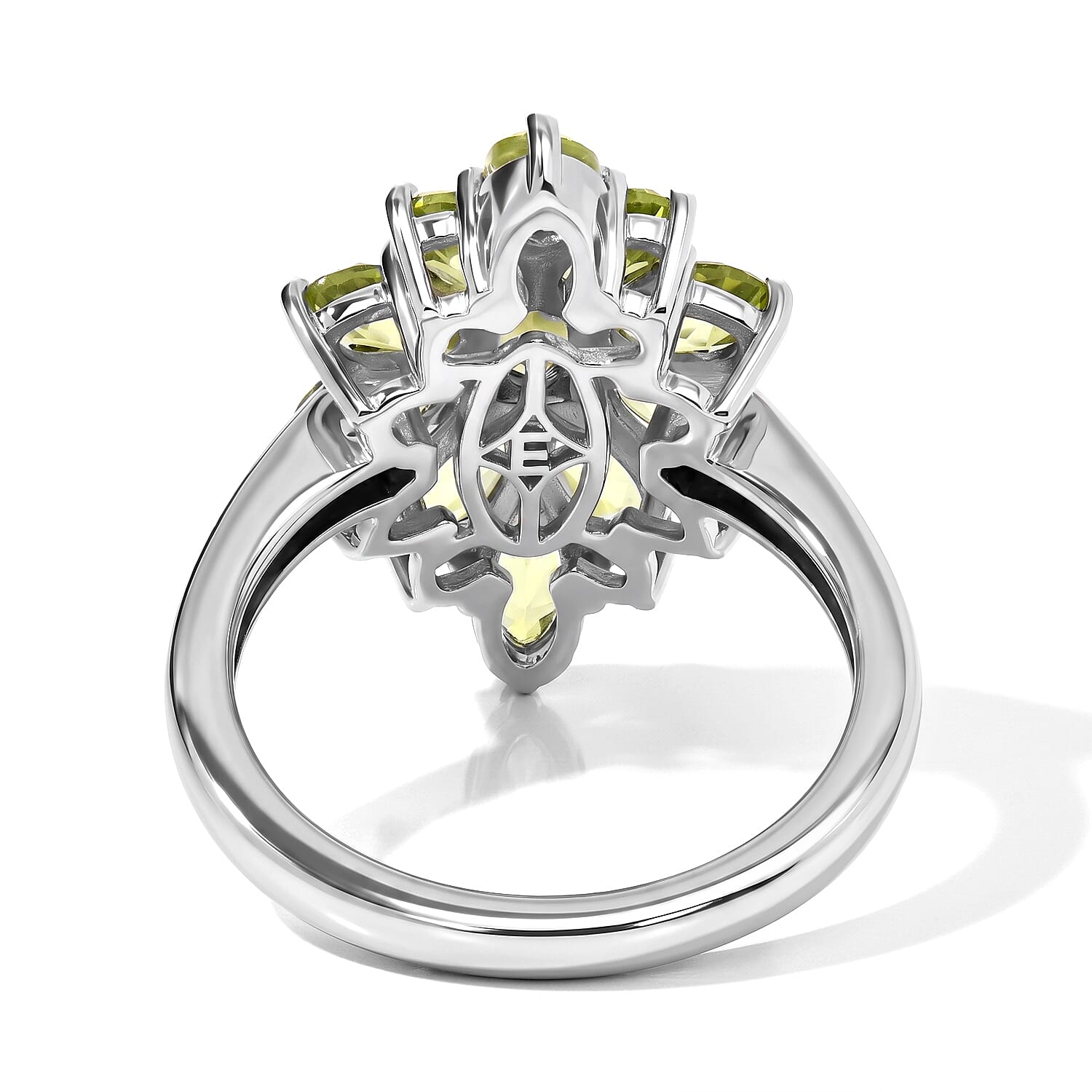 EverTrue Hebei Peridot 3.40 ctw Ring in Platinum Bond (Size 6.0)