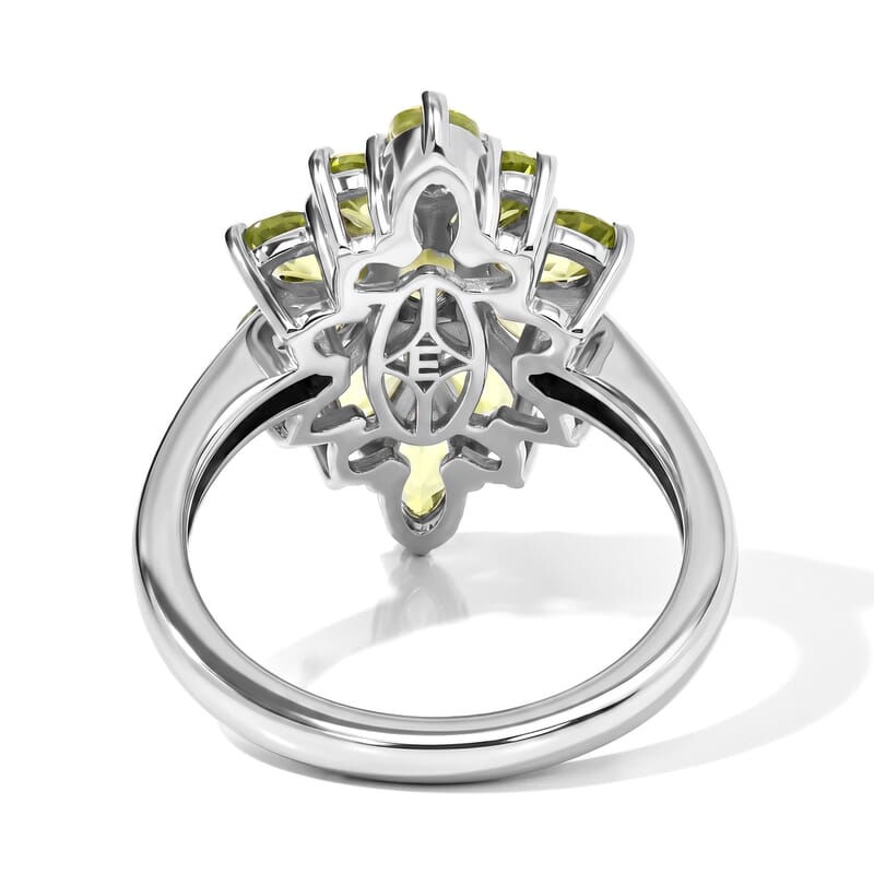 EverTrue Hebei Peridot 3.40 ctw Ring in Platinum Bond (Size 6.0)
