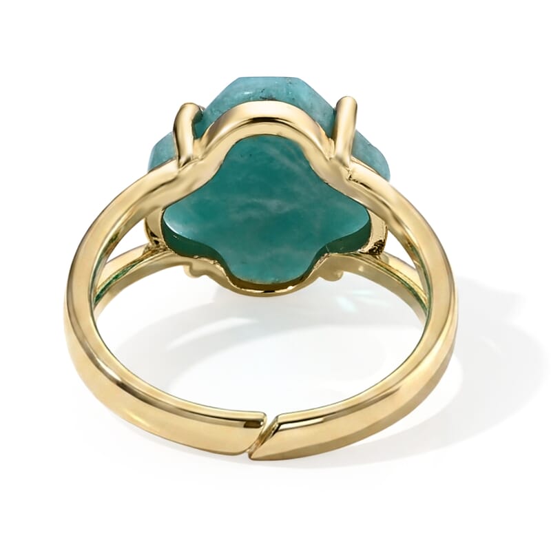 Amazonite 10.00 ctw Ring in Goldtone (Adjustable)