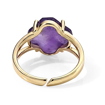 African Amethyst 10.00 ctw Ring in Goldtone (Adjustable)