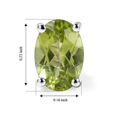 D'Joy Hebei Peridot 0.90 ctw Earrings in Rhodium Over Sterling Silver