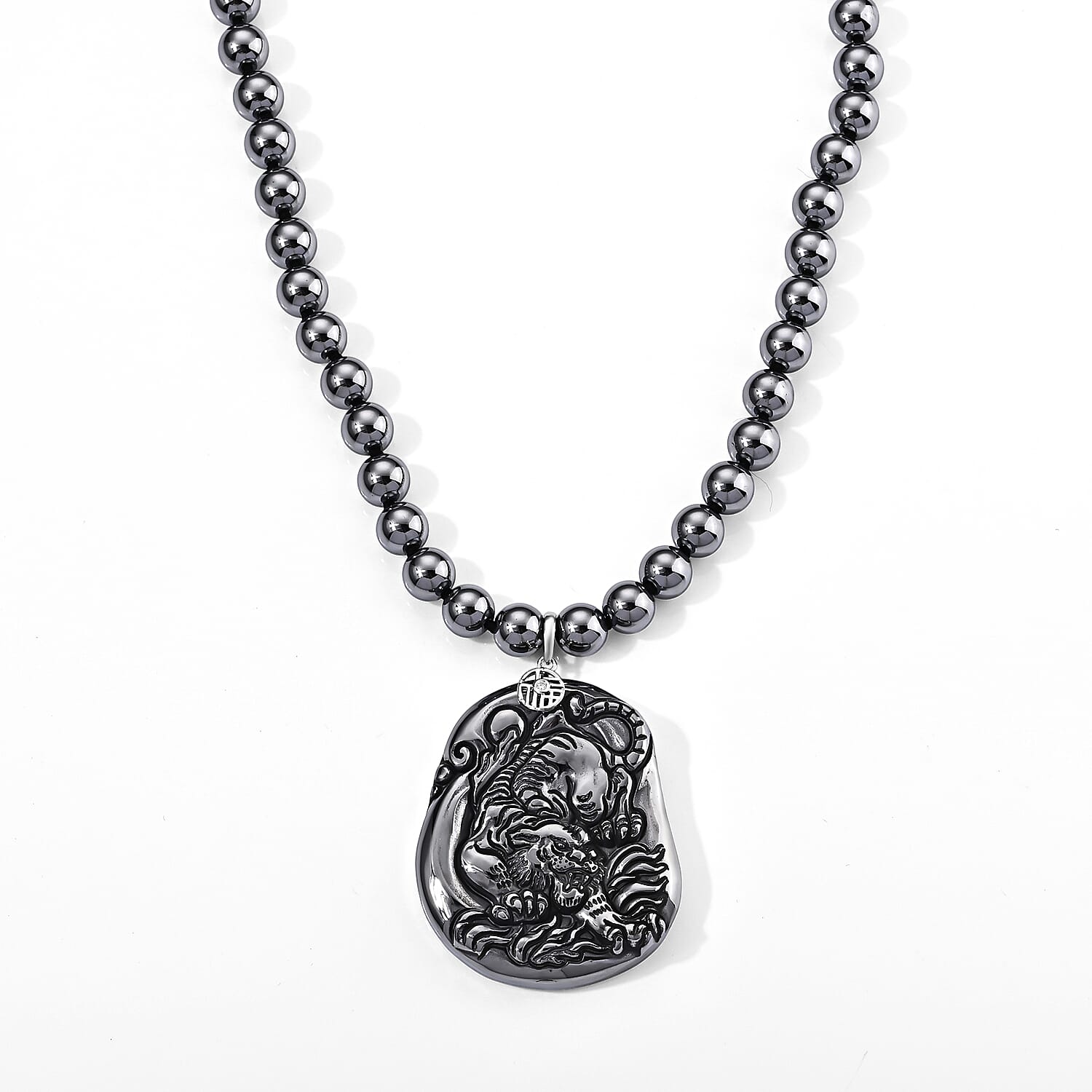 EverTrue Terahertz and Simulated Diamond 565.01 ctw Pendant Necklace in Platinum Bond 20 Inches