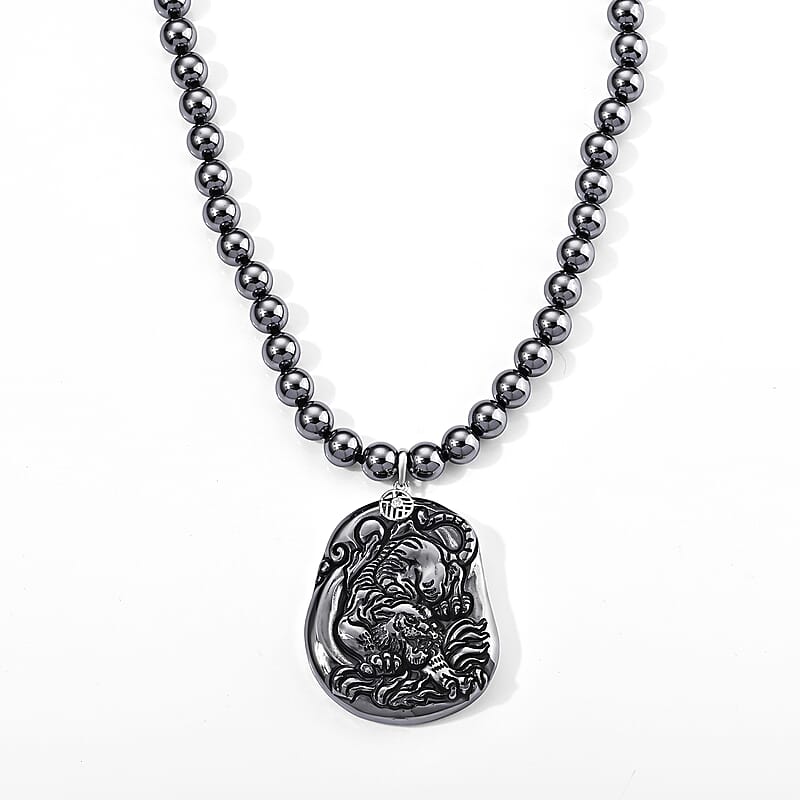 EverTrue Terahertz and Simulated Diamond 565.01 ctw Pendant Necklace in Platinum Bond 20 Inches
