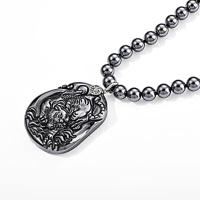 EverTrue Terahertz and Simulated Diamond 565.01 ctw Pendant Necklace in Platinum Bond 20 Inches
