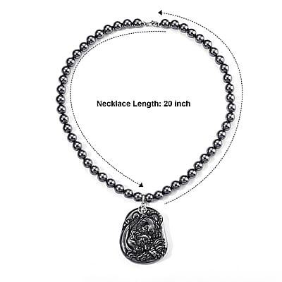 EverTrue Terahertz and Simulated Diamond 565.01 ctw Pendant Necklace in Platinum Bond 20 Inches