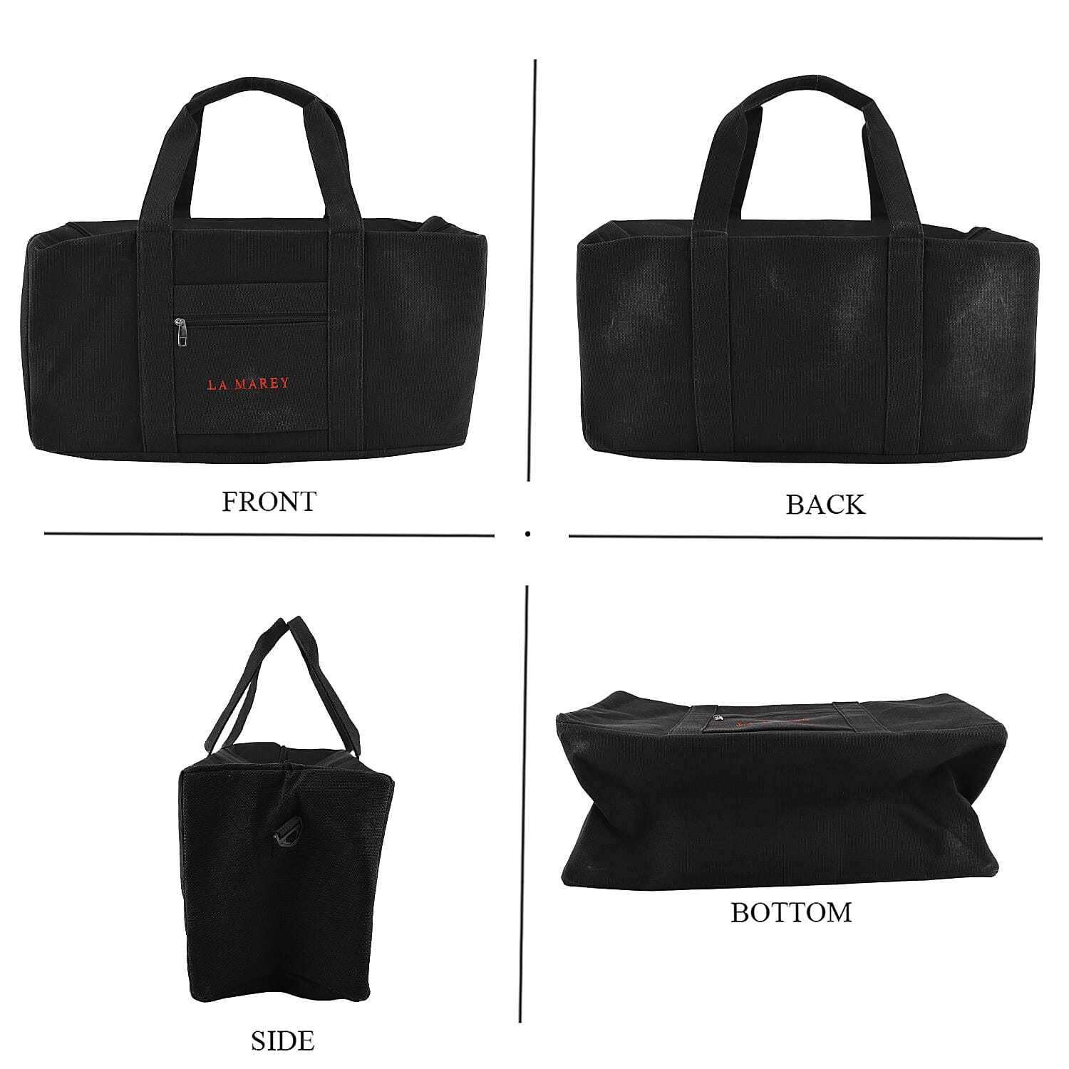 La Marey Black Travel Bag with Shoulder Strap