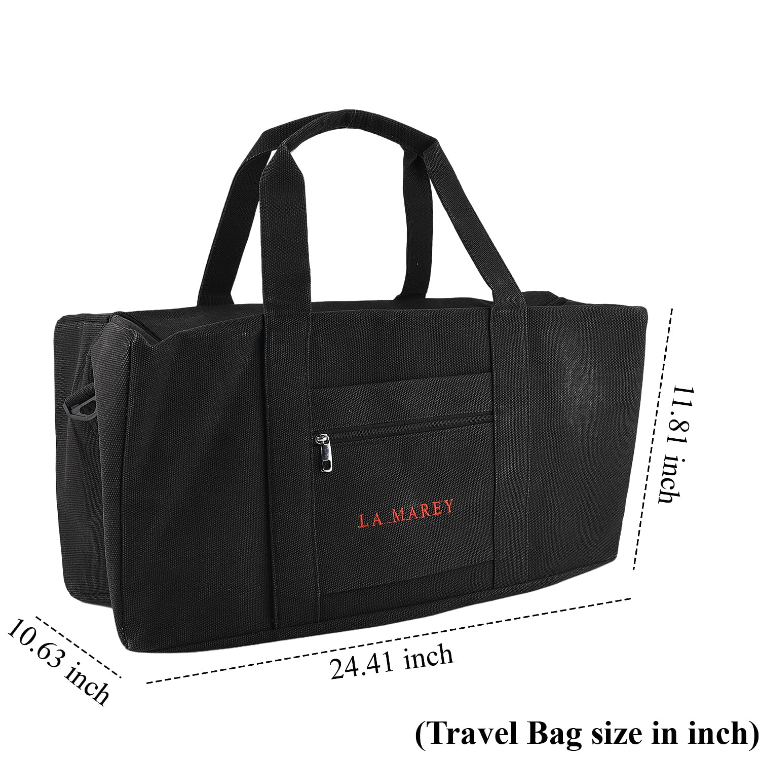 La Marey Black Travel Bag with Shoulder Strap