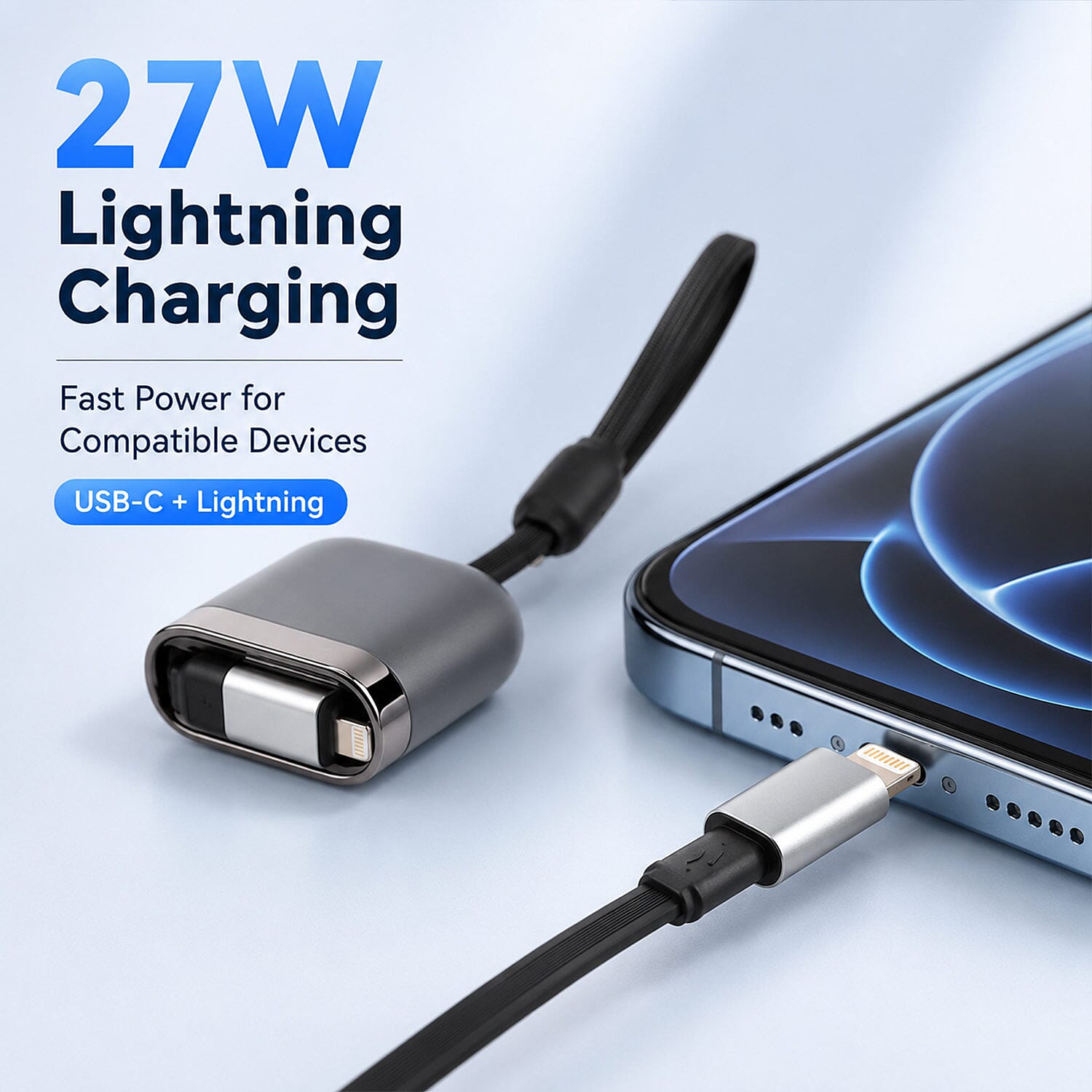 Livmore Dual-port Portable Charging Cable - Black