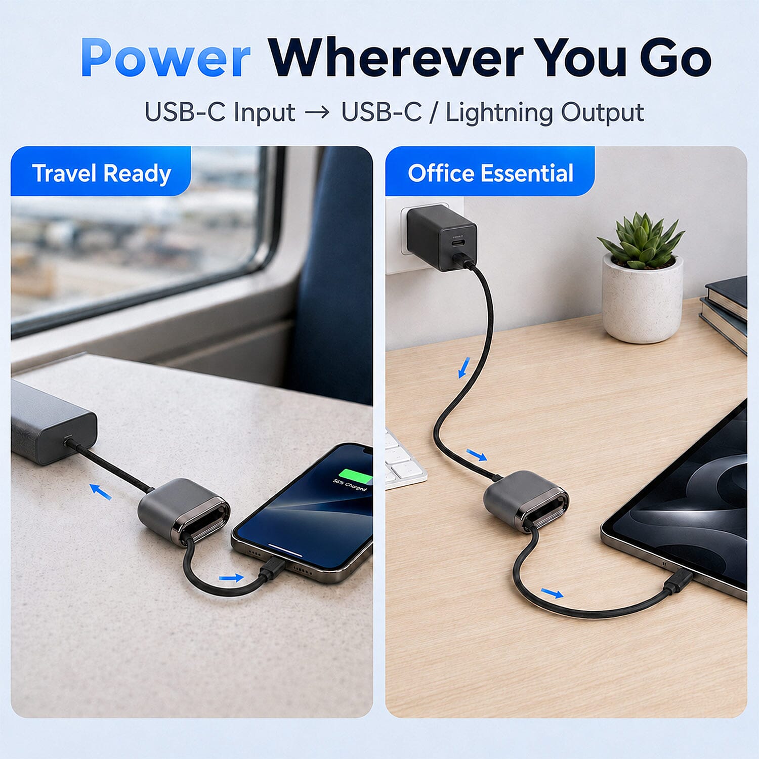 Livmore Dual-port Portable Charging Cable - Black