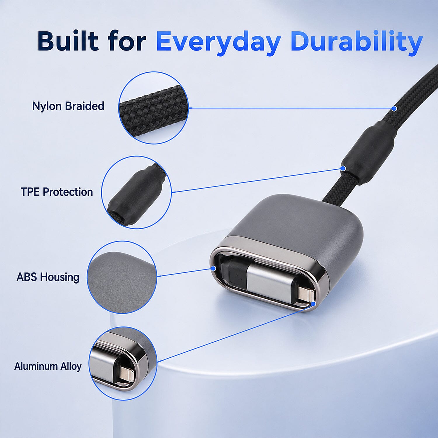 Livmore Dual-port Portable Charging Cable - Black