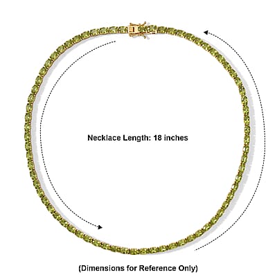 D'Joy Hebei Peridot 34.25 ctw Necklace in 18K Vermeil Yellow Gold Over Sterling Silver (18 Inches)