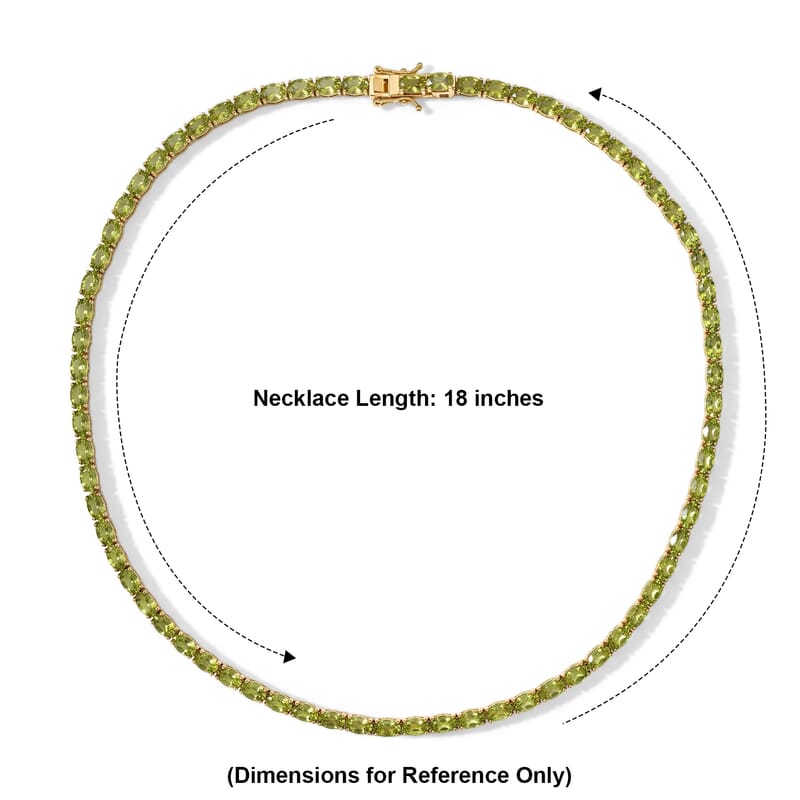 D'Joy Hebei Peridot 34.25 ctw August Glow Necklace (18 Inches) in 18K Vermeil Yellow Gold Over Sterling Silver