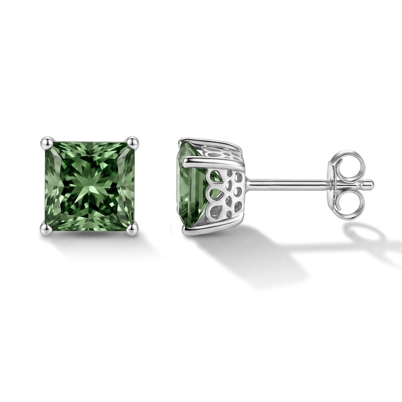 Luxuriant Lab Grown Green Diamond (IR) VS 2.00 ctw Earrings in 10K White Gold