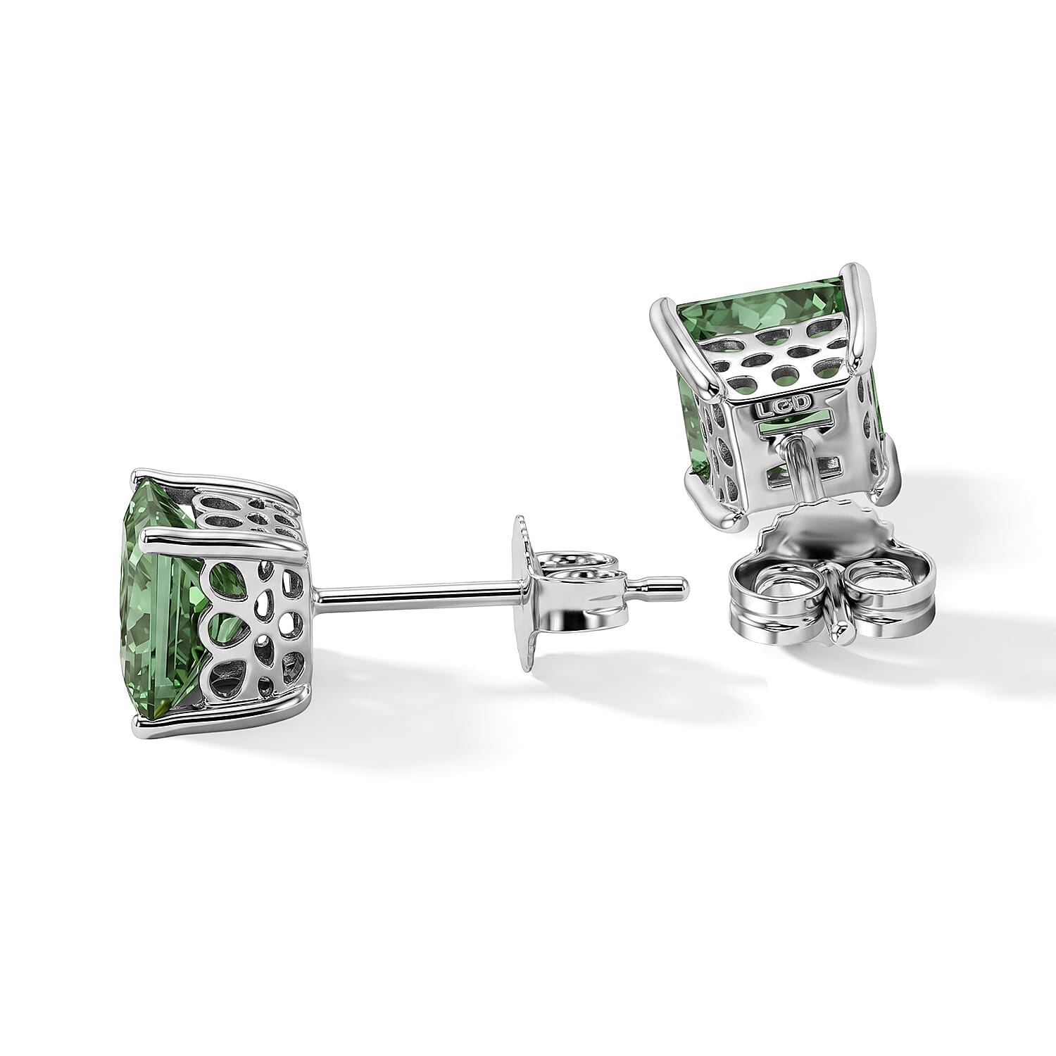 Luxuriant Lab Grown Green Diamond (IR) VS 2.00 ctw Earrings in 10K White Gold