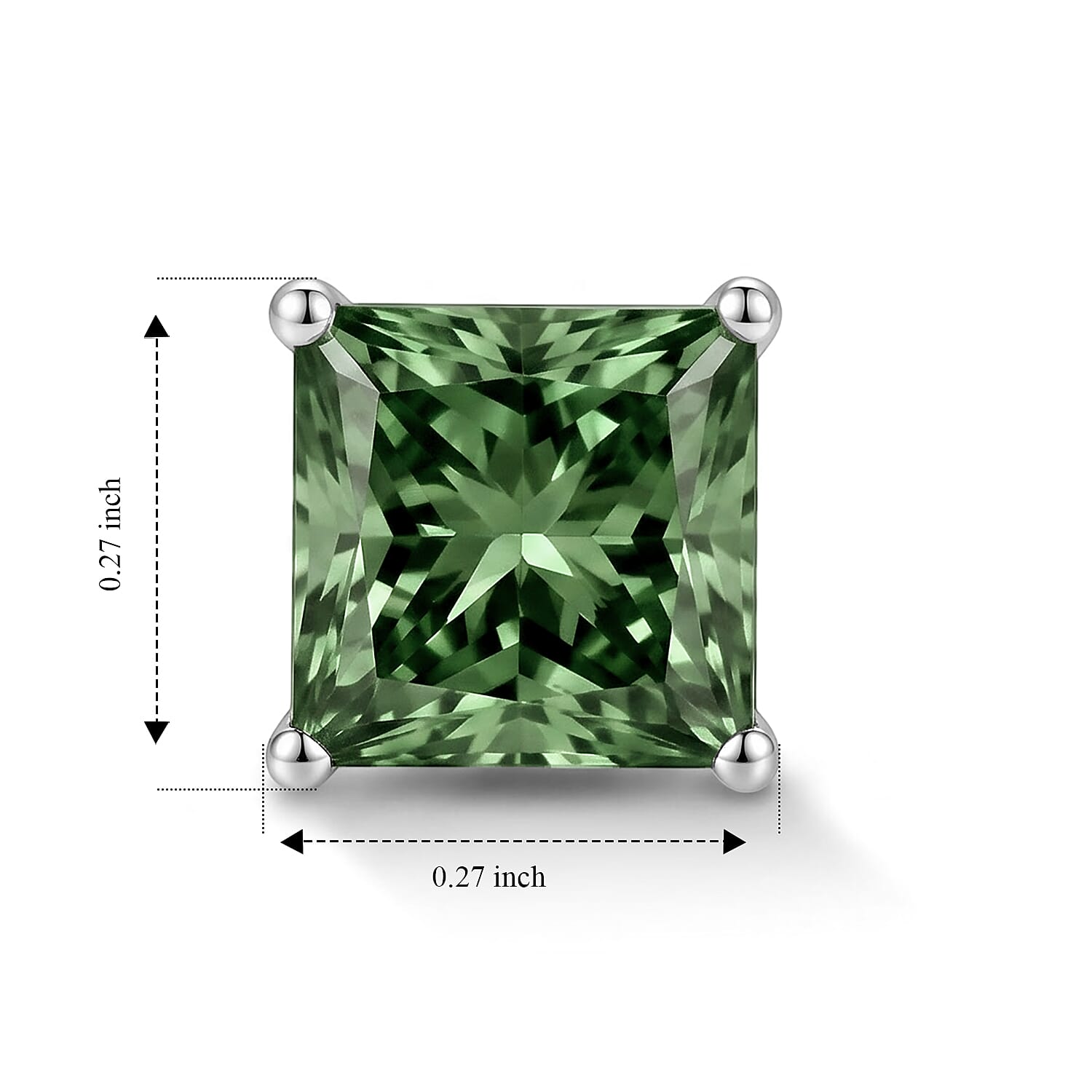 Luxuriant Lab Grown Green Diamond (IR) VS 2.00 ctw Earrings in 10K White Gold