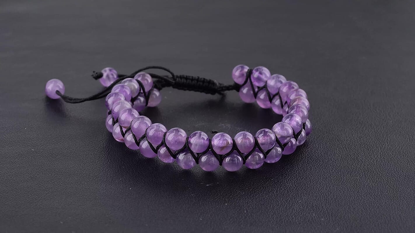 African Amethyst 100.00 ctw Beaded Stretch Bracelet (6.5-9.0In)